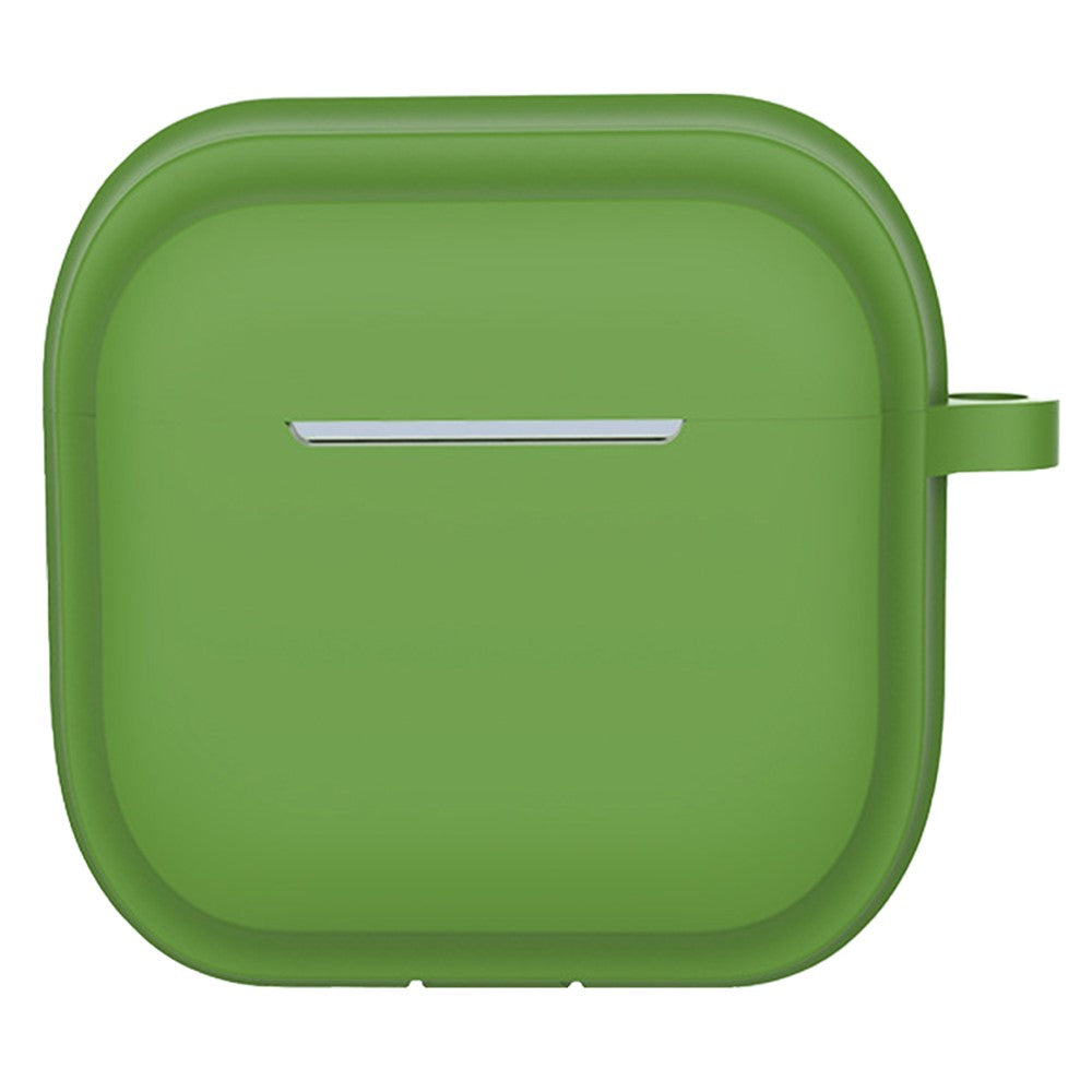 Compatible With  AirPods 5 / 4 Case Bluetooth-compatible Earphone Silicone Case Earbud Protective Cover with Carabiner - Green