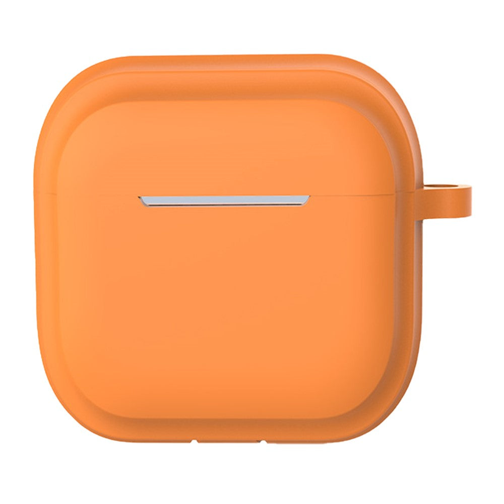 Compatible With  AirPods 5 / 4 Case Bluetooth-compatible Earphone Silicone Case Earbud Protective Cover with Carabiner - Orange