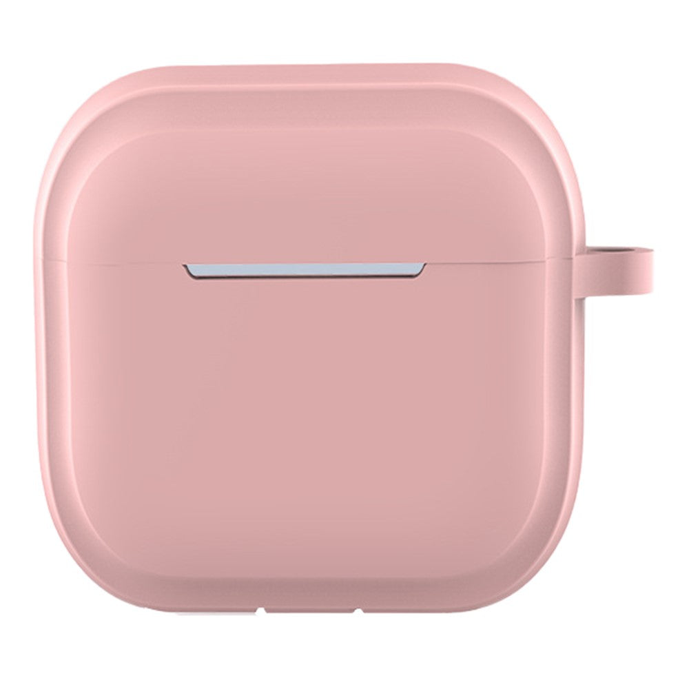 Compatible With  AirPods 5 / 4 Case Bluetooth-compatible Earphone Silicone Case Earbud Protective Cover with Carabiner - Pink