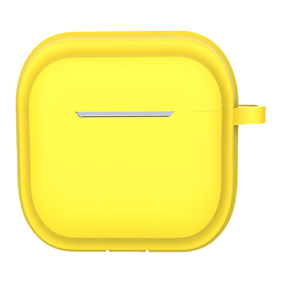Compatible With  AirPods 5 / 4 Case Bluetooth-compatible Earphone Silicone Case Earbud Protective Cover with Carabiner - Yellow