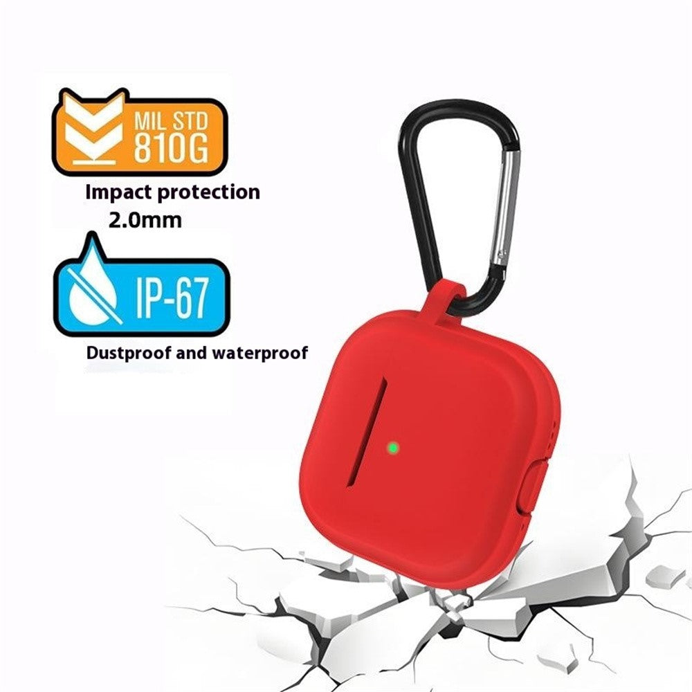 Compatible With  AirPods 5 / 4 Case Bluetooth-compatible Earphone Silicone Case Earbud Protective Cover with Carabiner - Yellow