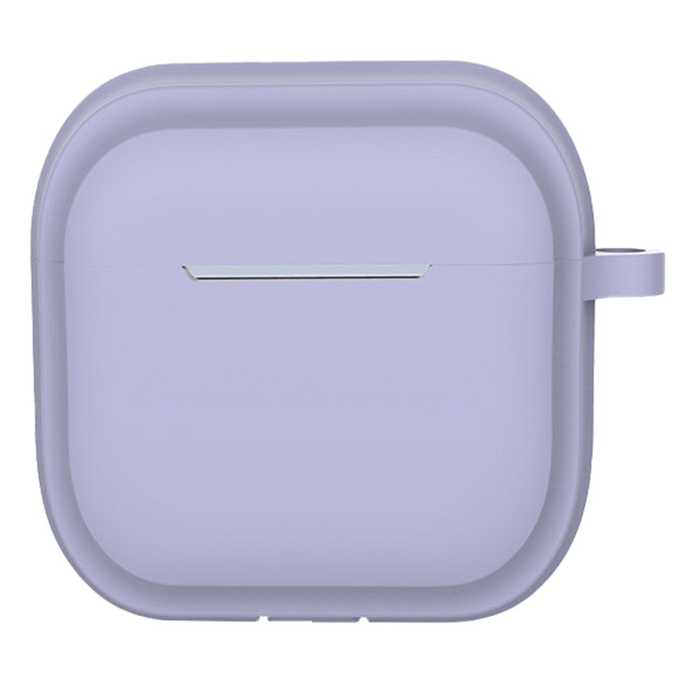 Compatible With  AirPods 5 / 4 Case Bluetooth-compatible Earphone Silicone Case Earbud Protective Cover with Carabiner - Purple