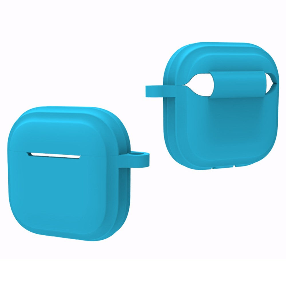 Compatible With  AirPods 5 / 4 Case Bluetooth-compatible Earphone Silicone Case Earbud Protective Cover with Carabiner - Blue