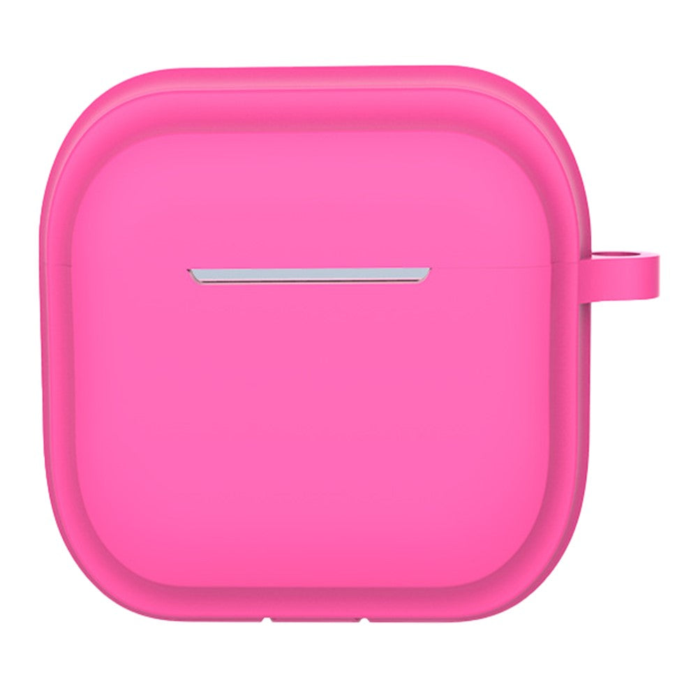 Compatible With  AirPods 5 / 4 Case Bluetooth-compatible Earphone Silicone Case Earbud Protective Cover with Carabiner - Rose