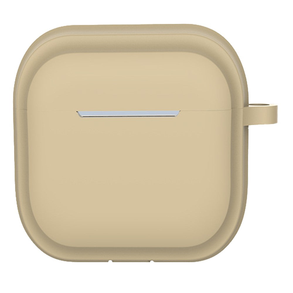 Compatible With  AirPods 5 / 4 Case Bluetooth-compatible Earphone Silicone Case Earbud Protective Cover with Carabiner - Light Brown