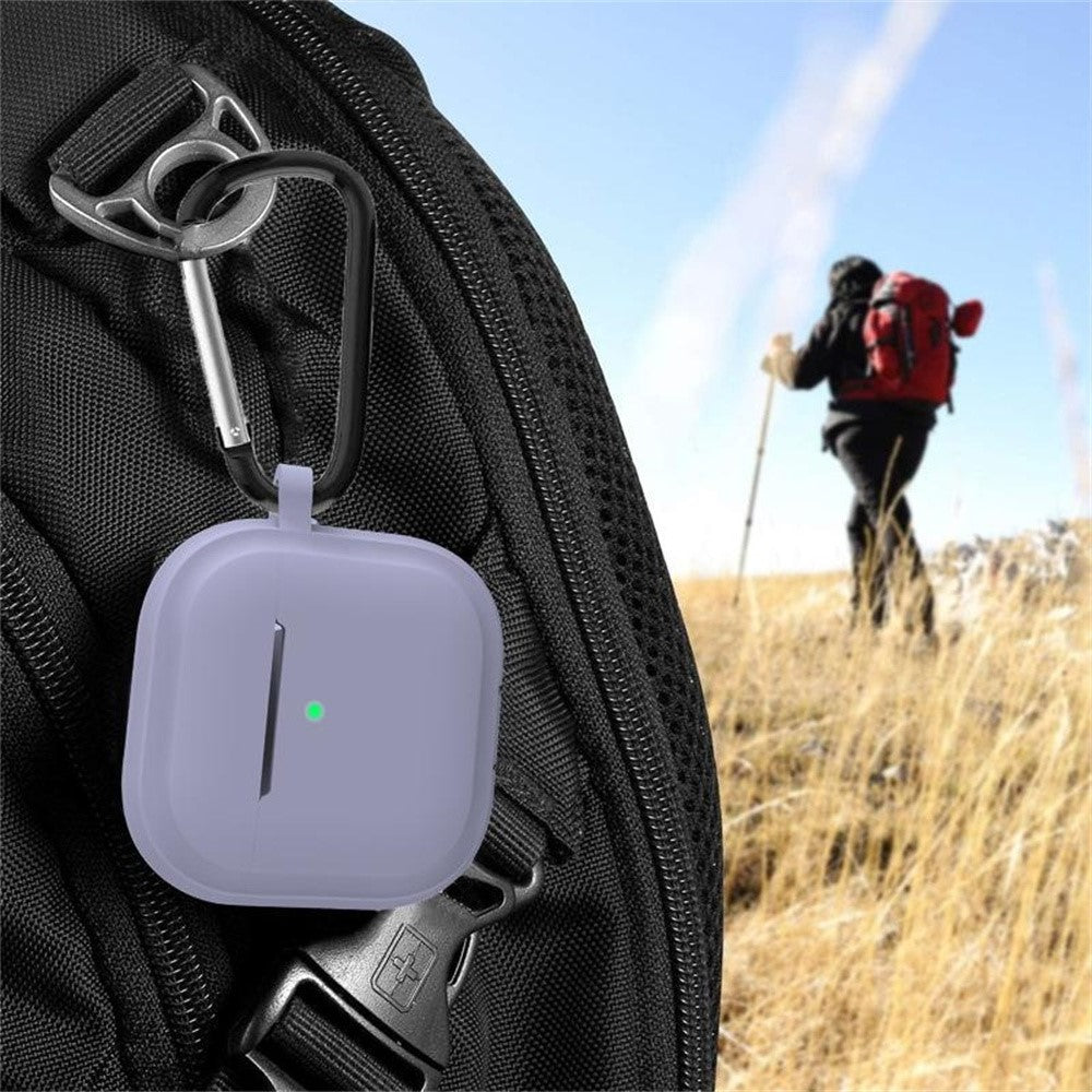 Compatible With  AirPods 5 / 4 Case Bluetooth-compatible Earphone Silicone Case Earbud Protective Cover with Carabiner - Dark Blue