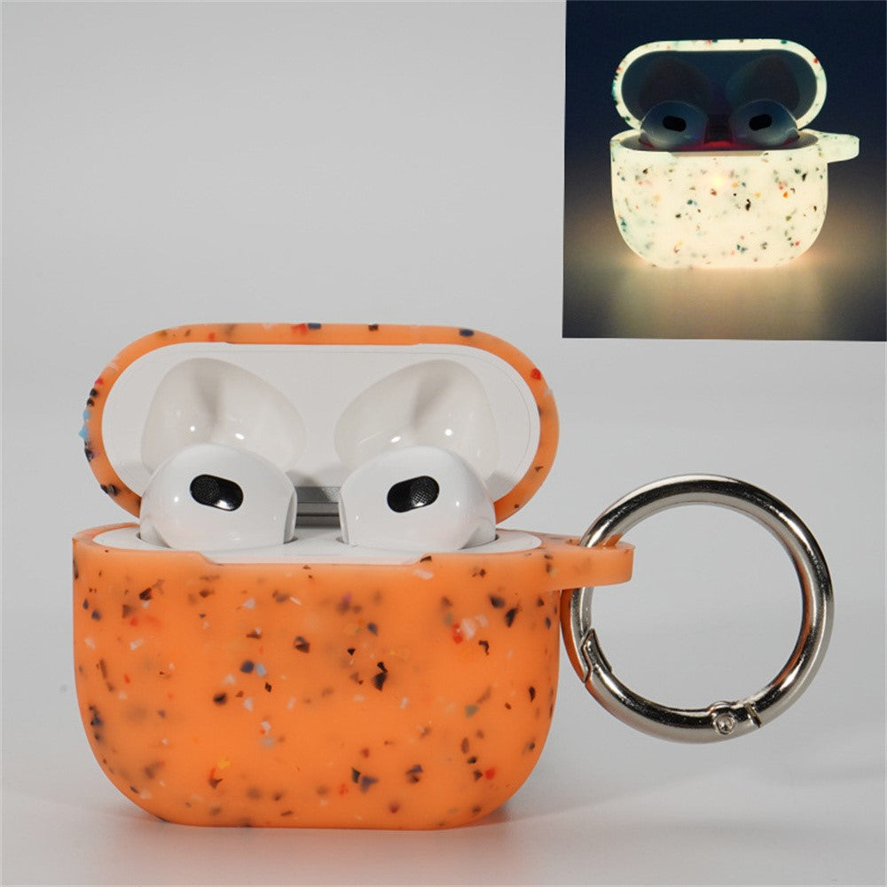 Compatible With  AirPods 5 / 4 Case Bluetooth-compatible Earphone Degradable TPU Case Luminous Earbud Protective Cover with Buckle - Orange