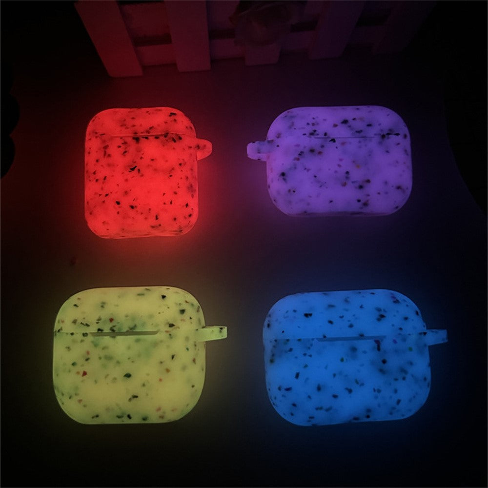 Compatible With  AirPods 5 / 4 Case Bluetooth-compatible Earphone Degradable TPU Case Luminous Earbud Protective Cover with Buckle - Orange