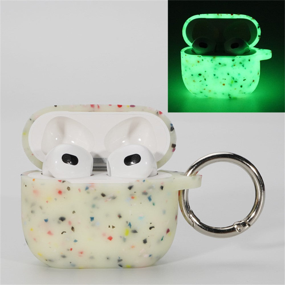 Compatible With  AirPods 5 / 4 Case Bluetooth-compatible Earphone Degradable TPU Case Luminous Earbud Protective Cover with Buckle - Green