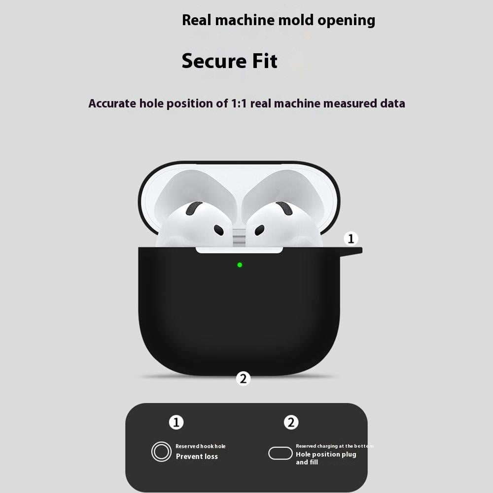 Compatible With  AirPods 5 / 4 Silicone Case Bluetooth-compatible Earphones Protective Sleeve with Hook - Midnight Blue