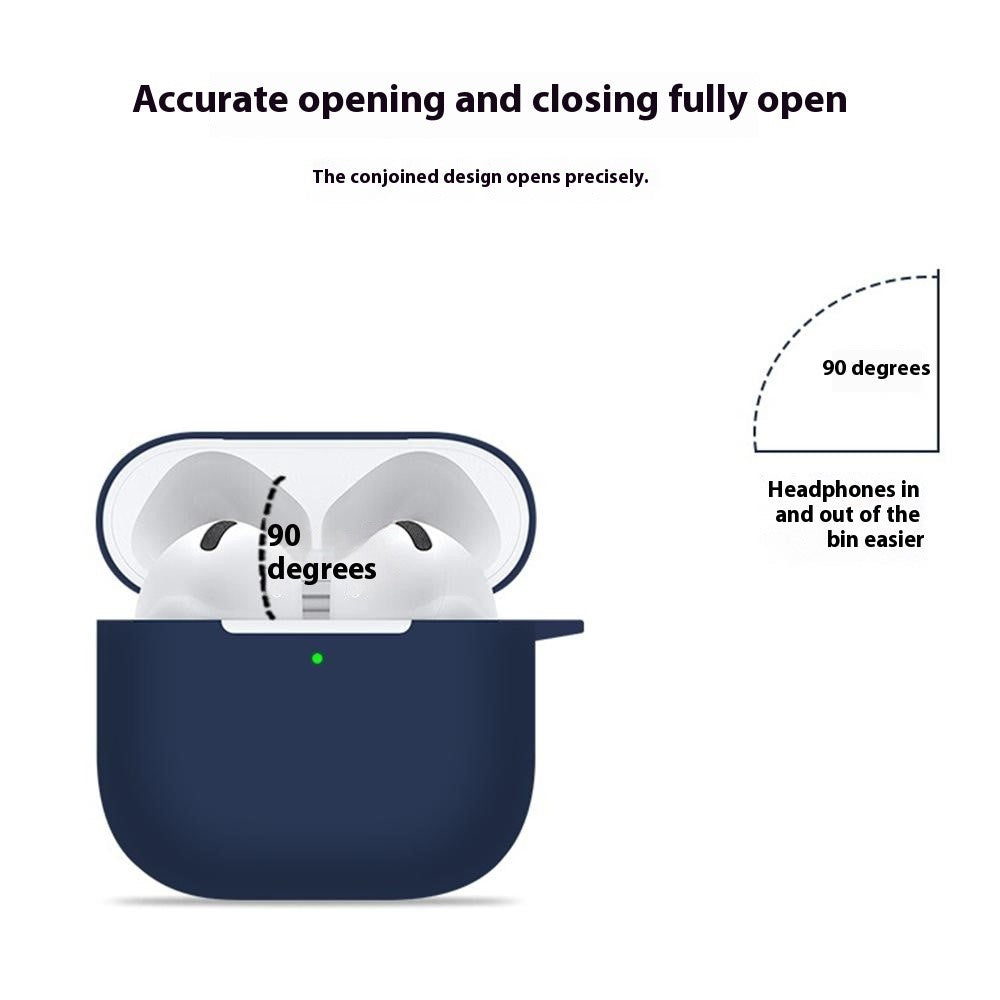 Compatible With  AirPods 5 / 4 Silicone Case Bluetooth-compatible Earphones Protective Sleeve with Hook - Midnight Blue