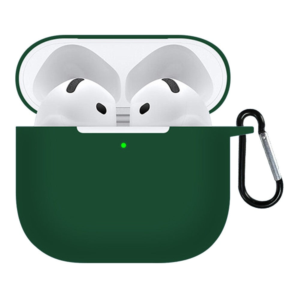 Compatible With  AirPods 5 / 4 Silicone Case Bluetooth-compatible Earphones Protective Sleeve with Hook - Blackish Green