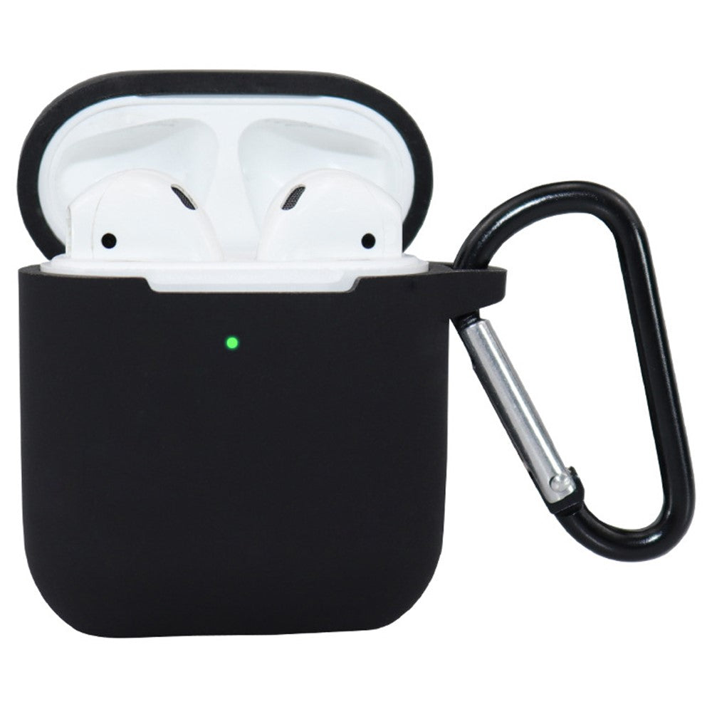 Compatible With  AirPods 5 / 4 Silicone Case Bluetooth-compatible Earphones Protective Sleeve with Hook - Black