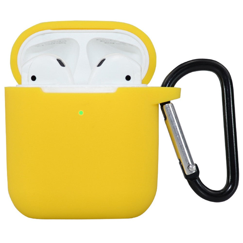 Compatible With  AirPods 5 / 4 Silicone Case Bluetooth-compatible Earphones Protective Sleeve with Hook - Yellow