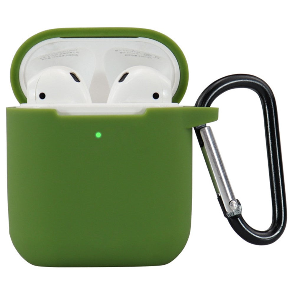 Compatible With  AirPods 5 / 4 Silicone Case Bluetooth-compatible Earphones Protective Sleeve with Hook - Green