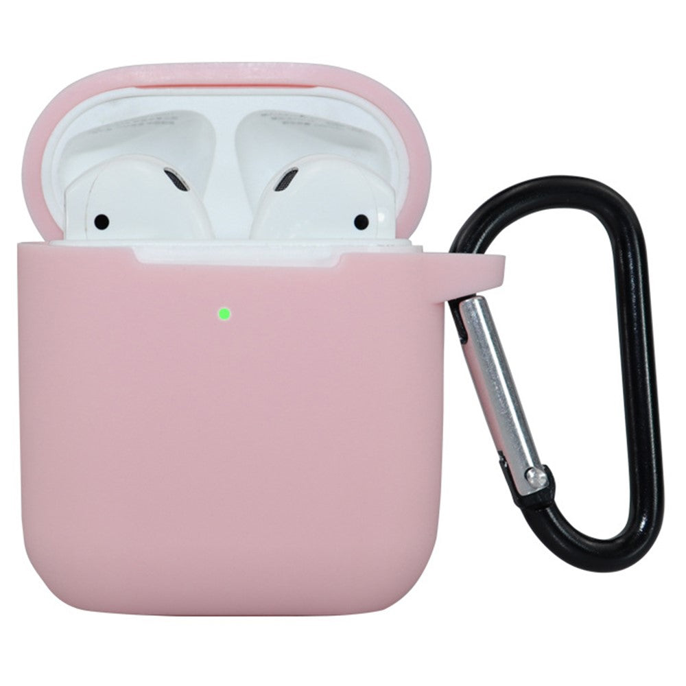 Compatible With  AirPods 5 / 4 Silicone Case Bluetooth-compatible Earphones Protective Sleeve with Hook - Pink