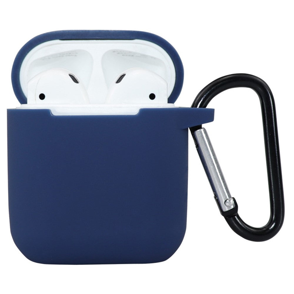 Compatible With  AirPods 5 / 4 Silicone Case Bluetooth-compatible Earphones Protective Sleeve with Hook - Blue