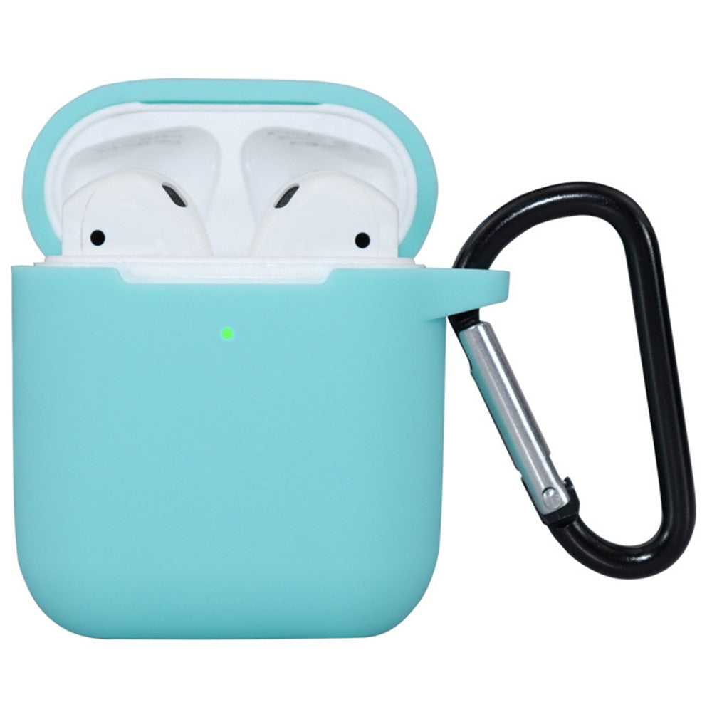 Compatible With  AirPods 5 / 4 Silicone Case Bluetooth-compatible Earphones Protective Sleeve with Hook - Mint Green