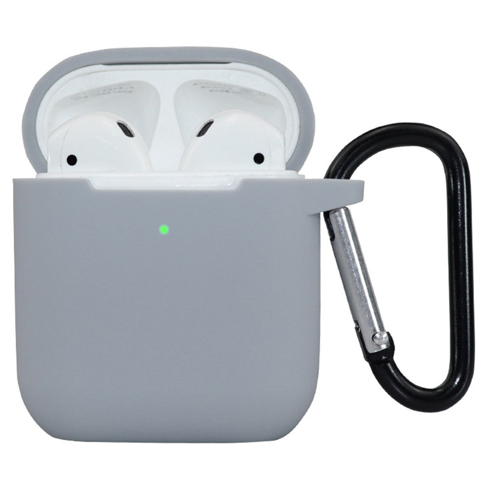 Compatible With  AirPods 5 / 4 Silicone Case Bluetooth-compatible Earphones Protective Sleeve with Hook - Grey
