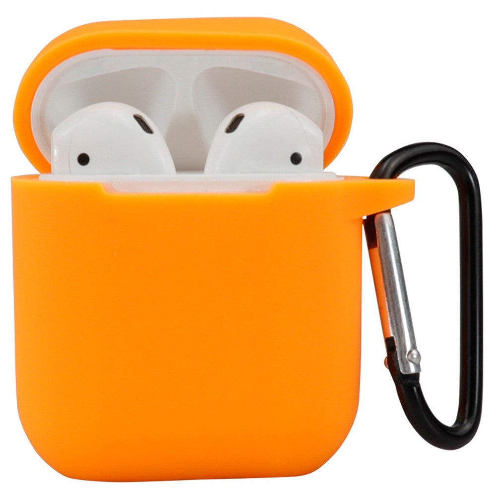 Compatible With  AirPods 5 / 4 Silicone Case Bluetooth-compatible Earphones Protective Sleeve with Hook - Orange