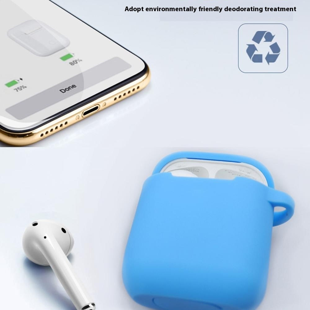 Compatible With  AirPods 5 / 4 Silicone Case Bluetooth-compatible Earphones Protective Sleeve with Hook - Orange
