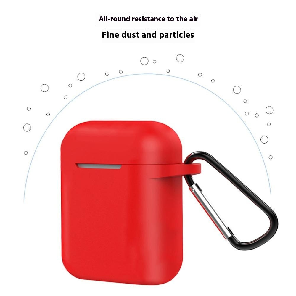 Compatible With  AirPods 5 / 4 Silicone Case Bluetooth-compatible Earphones Protective Sleeve with Hook - Wine Red