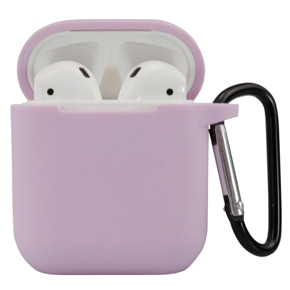 Compatible With  AirPods 5 / 4 Silicone Case Bluetooth-compatible Earphones Protective Sleeve with Hook - Lavender Purple