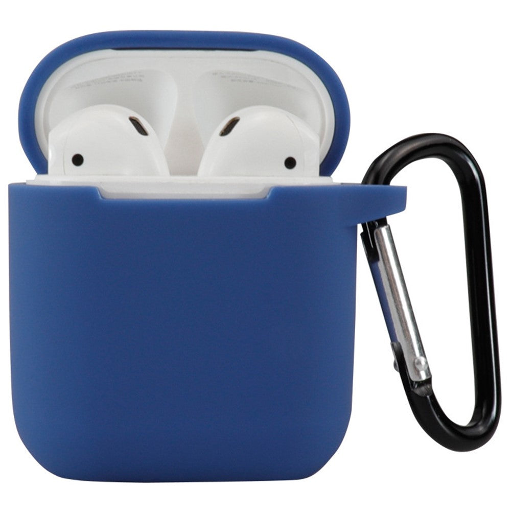 Compatible With  AirPods 5 / 4 Silicone Case Bluetooth-compatible Earphones Protective Sleeve with Hook - Sapphire