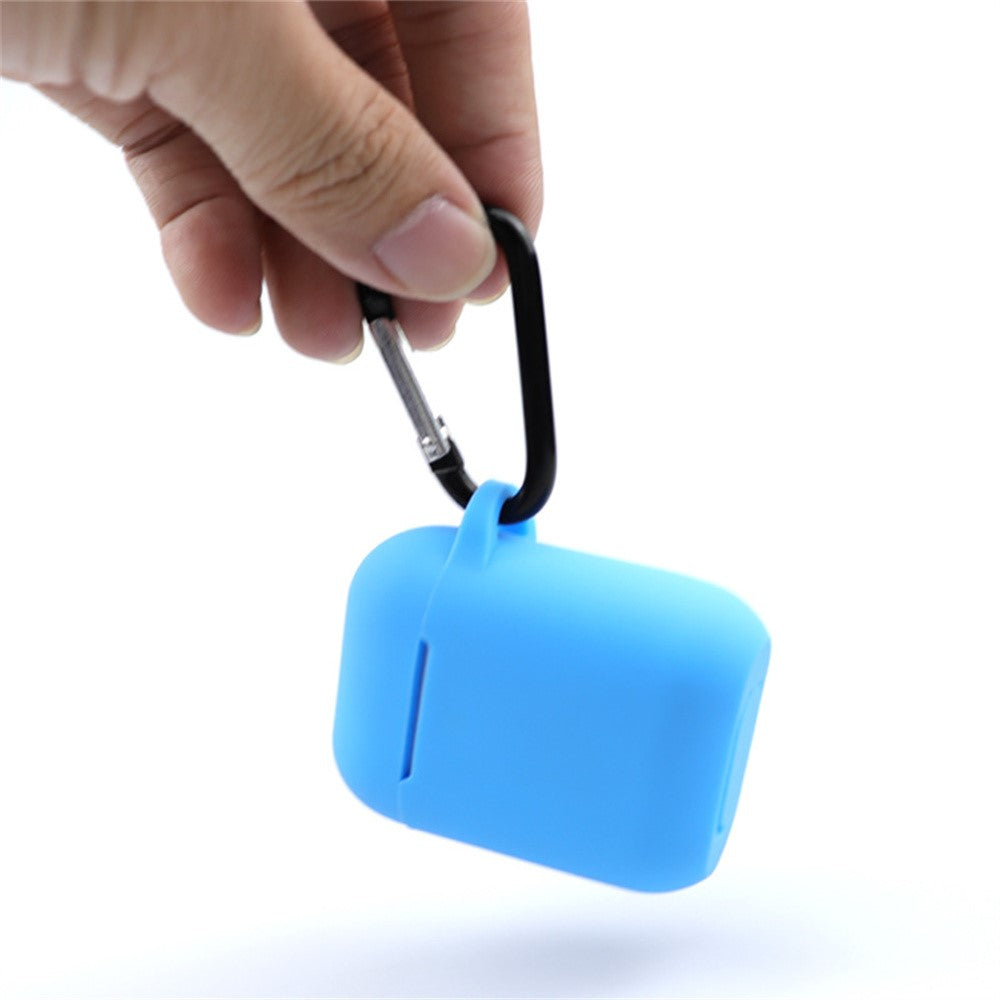 Compatible With  AirPods 5 / 4 Silicone Case Bluetooth-compatible Earphones Protective Sleeve with Hook - Sapphire