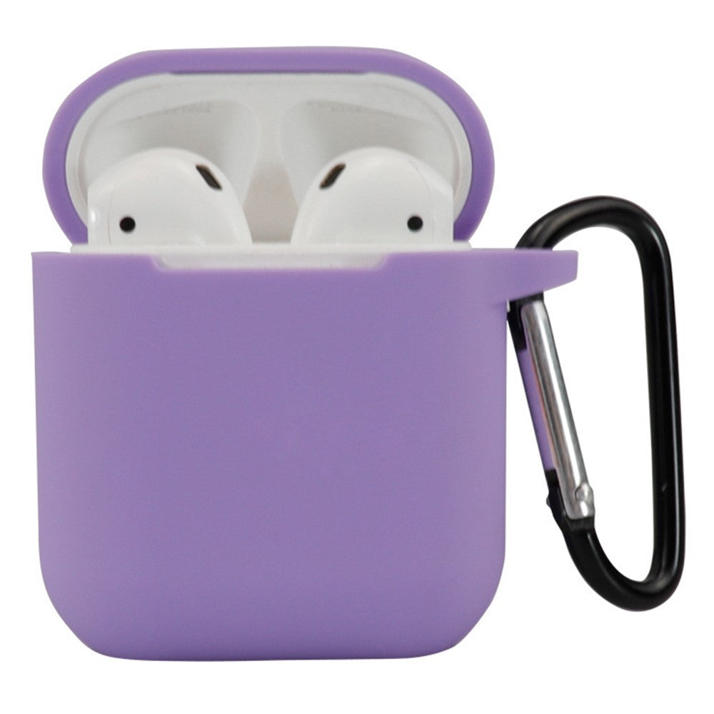 Compatible With  AirPods 5 / 4 Silicone Case Bluetooth-compatible Earphones Protective Sleeve with Hook - Dark Purple