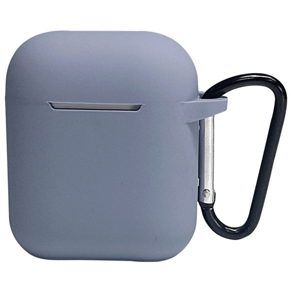 Compatible With  AirPods 5 / 4 Silicone Case Bluetooth-compatible Earphones Protective Sleeve with Hook - Grey Blue