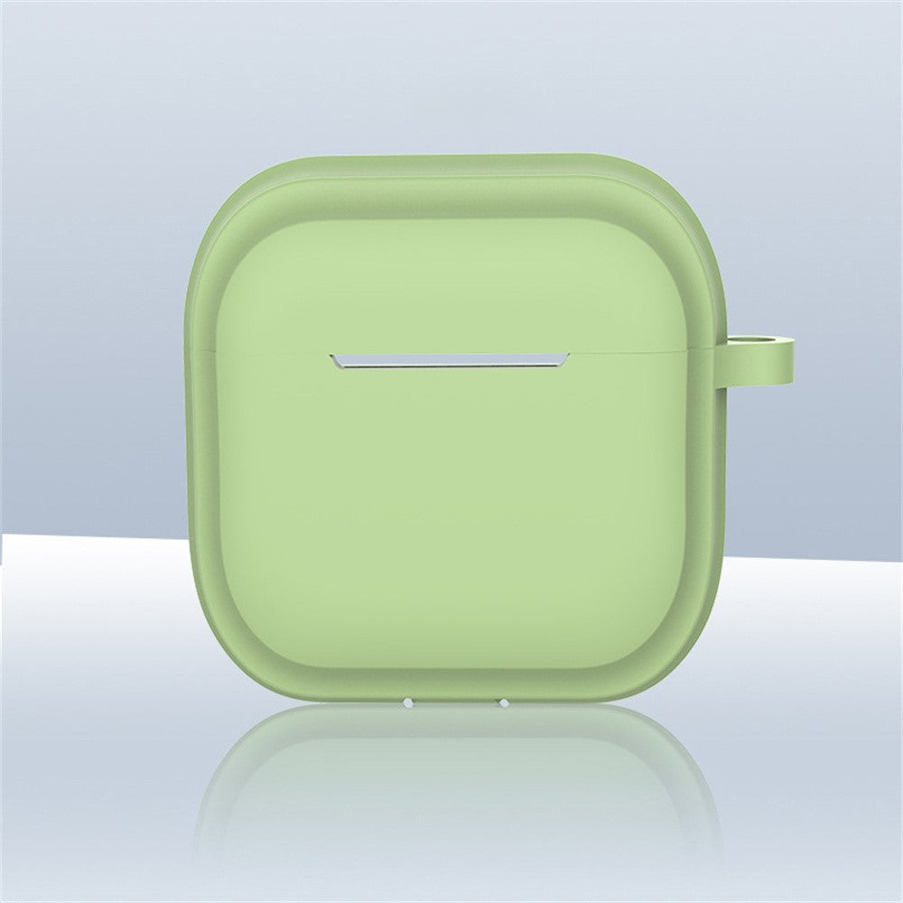 Compatible With  AirPods 5 / 4 Case Bluetooth-compatible Earphone Silicone Case Protective Cover with Bamboo Shape Lanyard - Matcha Green