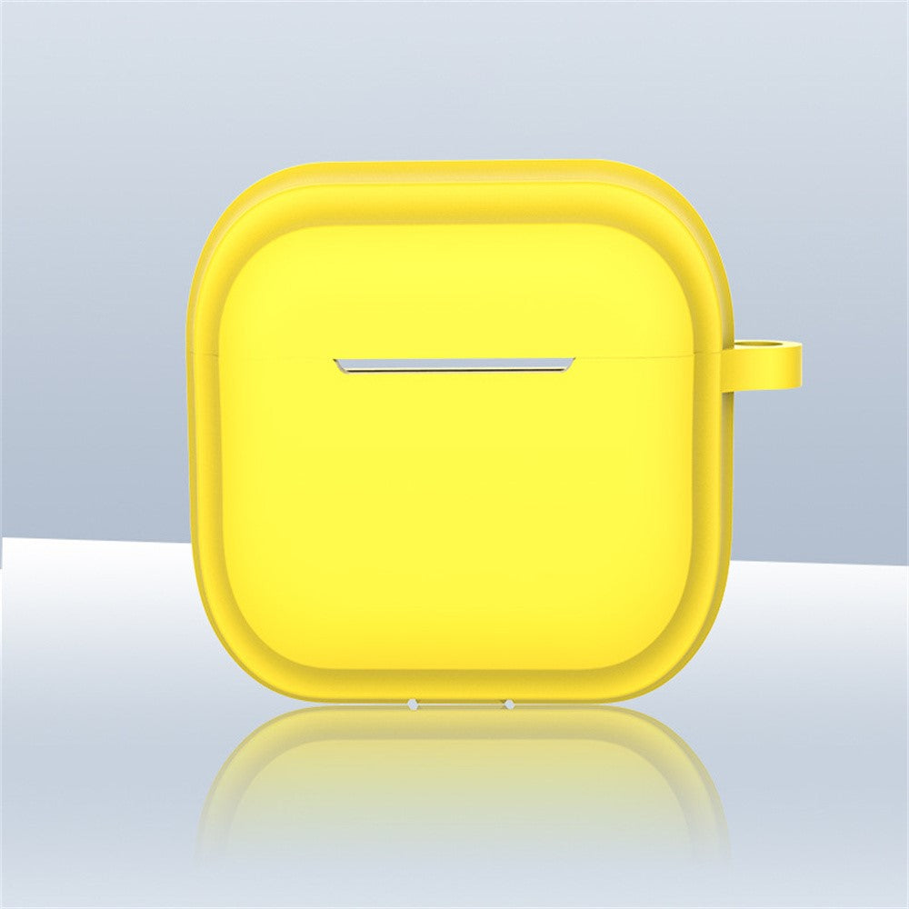 Compatible With  AirPods 5 / 4 Case Bluetooth-compatible Earphone Silicone Case Protective Cover with Bamboo Shape Lanyard - Yellow