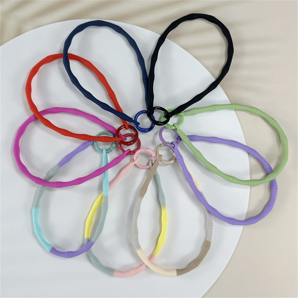 Compatible With  AirPods 5 / 4 Case Bluetooth-compatible Earphone Silicone Case Protective Cover with Bamboo Shape Lanyard - Mint Green Dopamine Lanyard