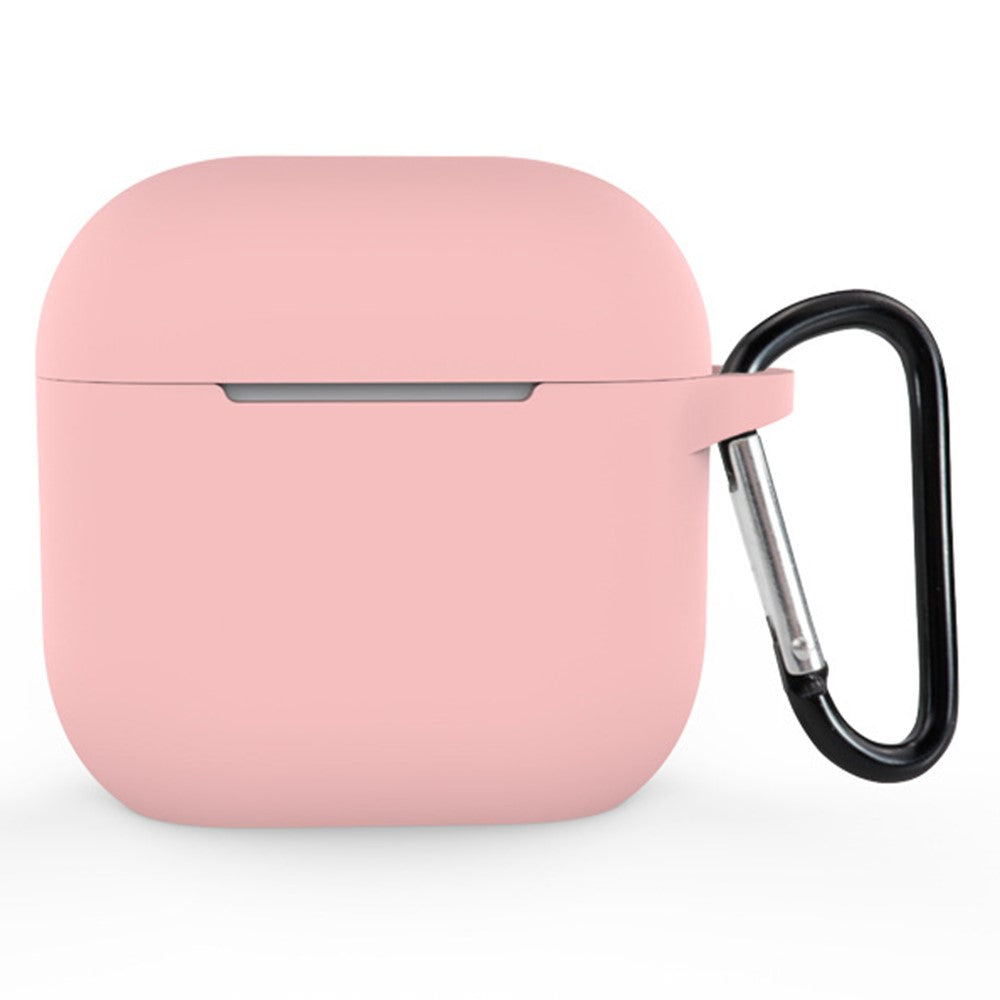 Compatible With  AirPods 5 / 4 Silicone Case Bluetooth-compatible Earphones Integrate Protective Sleeve with Hook - Pink