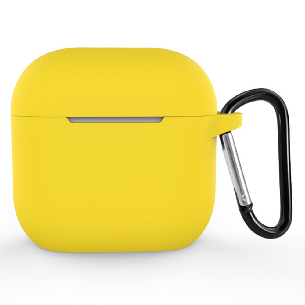 Compatible With  AirPods 5 / 4 Silicone Case Bluetooth-compatible Earphones Integrate Protective Sleeve with Hook - Yellow