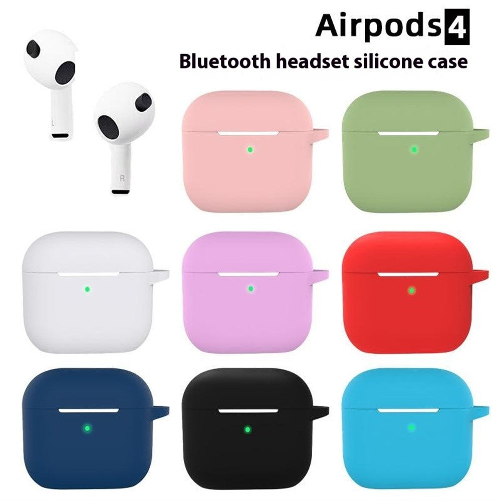 Compatible With  AirPods 5 / 4 Silicone Case Bluetooth-compatible Earphones Integrate Protective Sleeve with Hook - Grey Blue