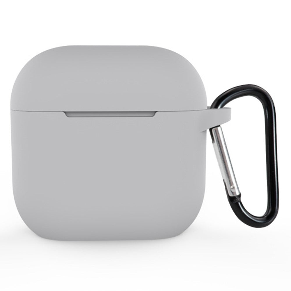 Compatible With  AirPods 5 / 4 Silicone Case Bluetooth-compatible Earphones Integrate Protective Sleeve with Hook - Grey
