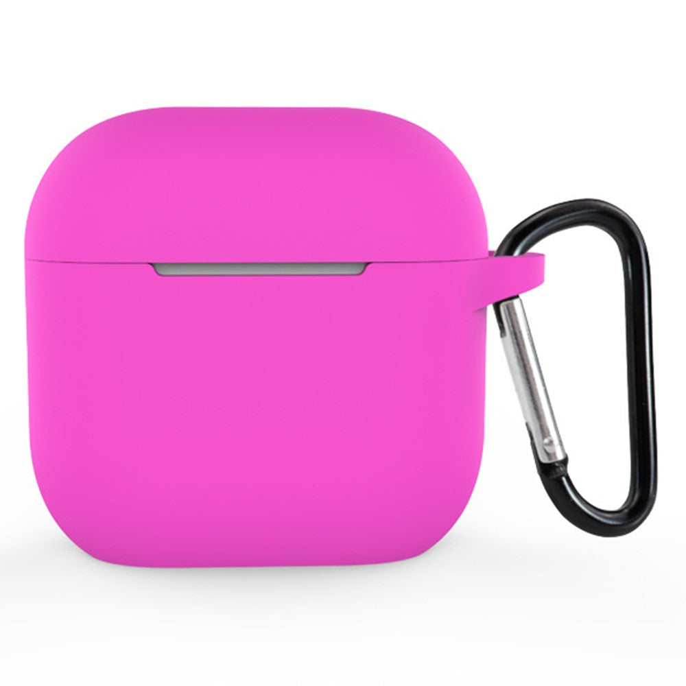 Compatible With  AirPods 5 / 4 Silicone Case Bluetooth-compatible Earphones Integrate Protective Sleeve with Hook - Rose