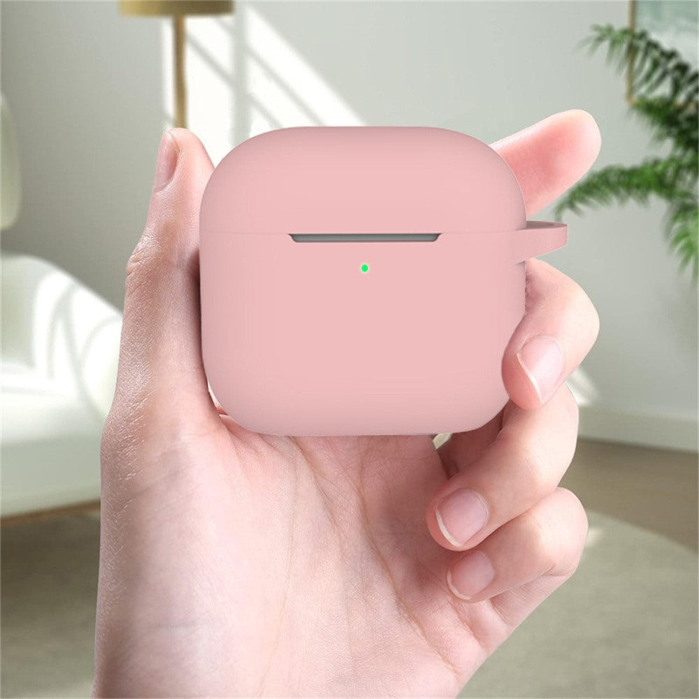 Compatible With  AirPods 5 / 4 Silicone Case Bluetooth-compatible Earphones Integrate Protective Sleeve with Hook - Rose