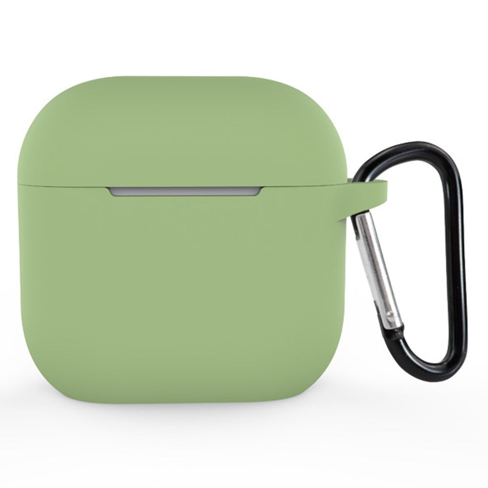 Compatible With  AirPods 5 / 4 Silicone Case Bluetooth-compatible Earphones Integrate Protective Sleeve with Hook - Matcha Green
