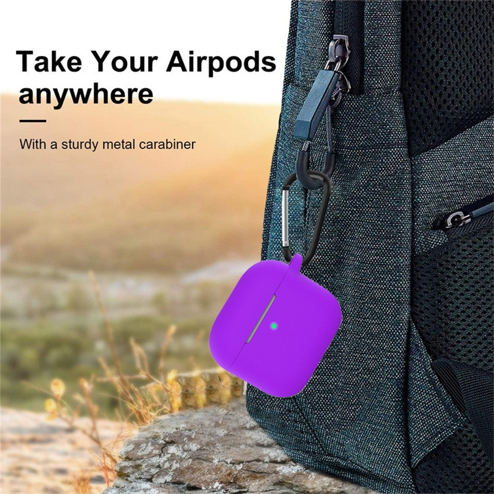 Compatible With  AirPods 5 / 4 Silicone Case Bluetooth-compatible Earphones Integrate Protective Sleeve with Hook - Matcha Green