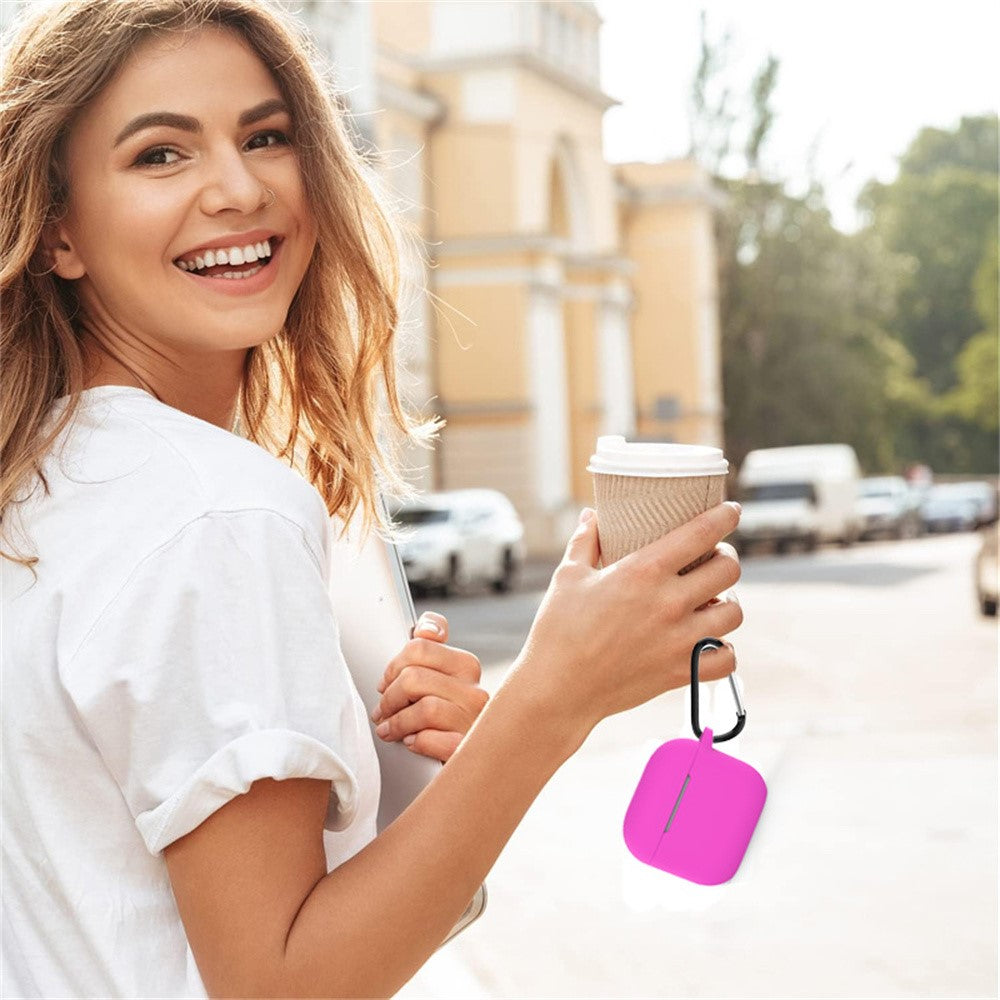 Compatible With  AirPods 5 / 4 Silicone Case Bluetooth-compatible Earphones Integrate Protective Sleeve with Hook - Light Brown