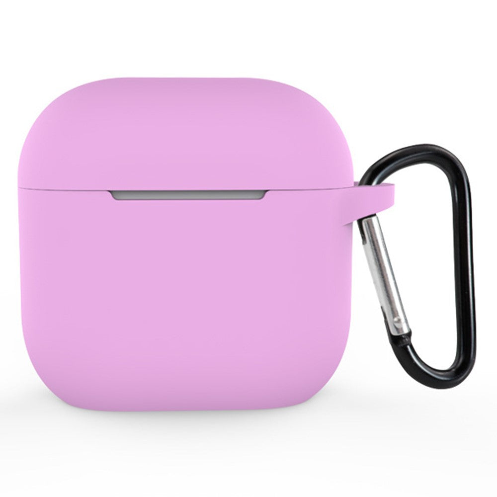 Compatible With  AirPods 5 / 4 Silicone Case Bluetooth-compatible Earphones Integrate Protective Sleeve with Hook - Light Purple