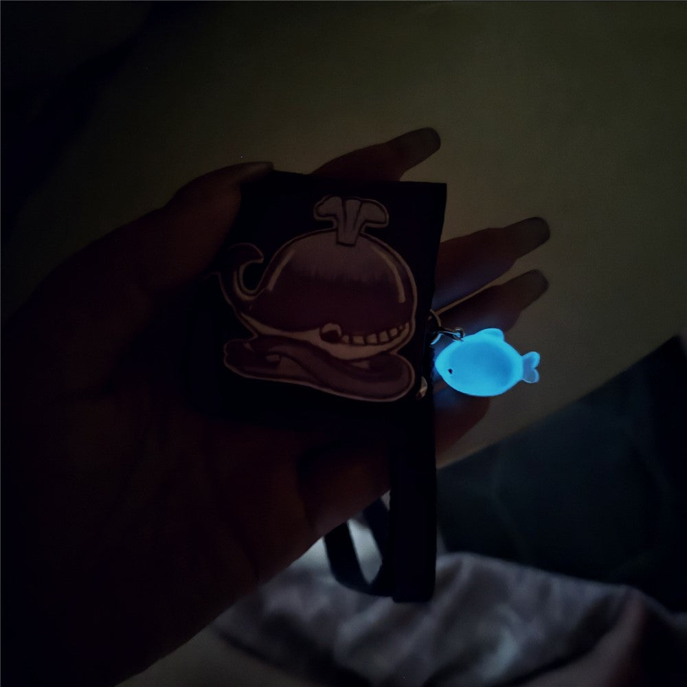 Compatible With  AirPods 5 / 4 / 3 / Pro 2 / Pro Case Cartoon Denim Earbud Storage Bag with Luminous Pendant - Dolphin