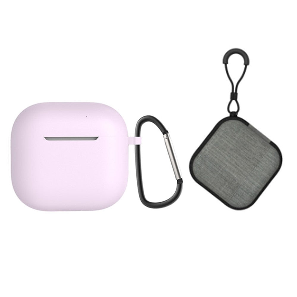 Compatible With  AirPods 5 / 4 Portable Silicone Case with Carabiner Headphone Storage Bag Set - Purple