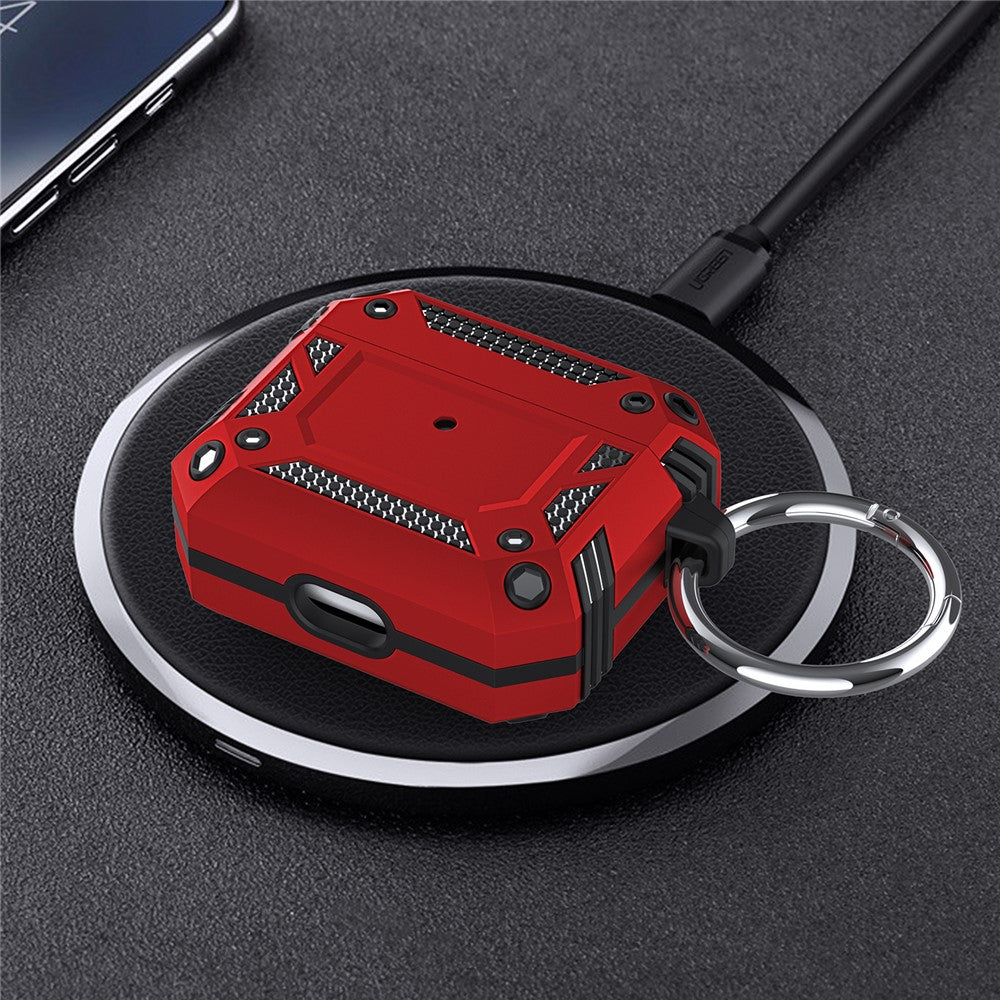 Compatible With  AirPods 5 / 4 Hard PC + TPU Skin Cover Shockproof Scratch Resistant Earphone Case with Carabiner - Black