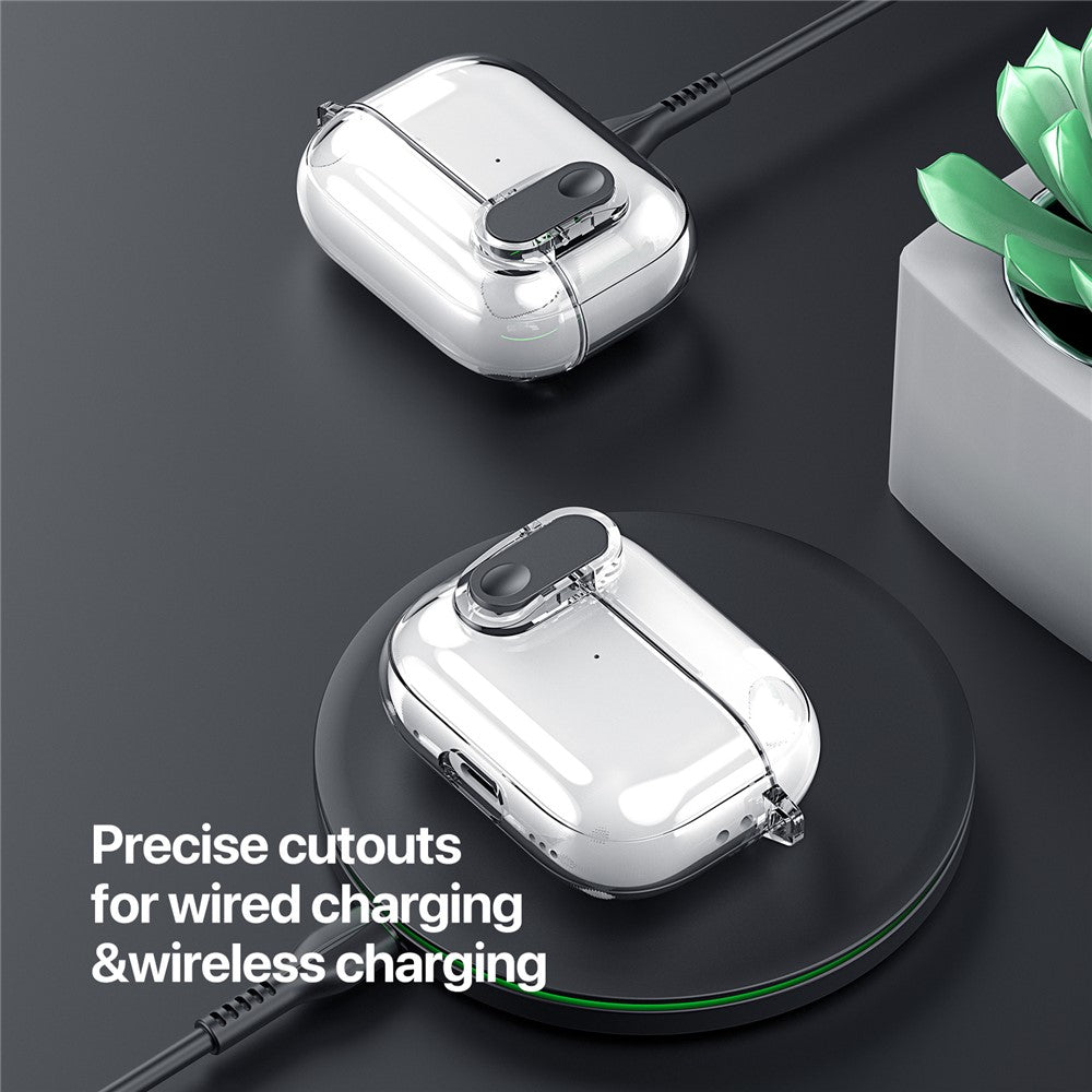 DUX DUCIS Compatible With  AirPods 5 / 4 Earphone Case  PECL Series PC+TPU Bluetooth-compatible Earphone Cover with Hook - Grey