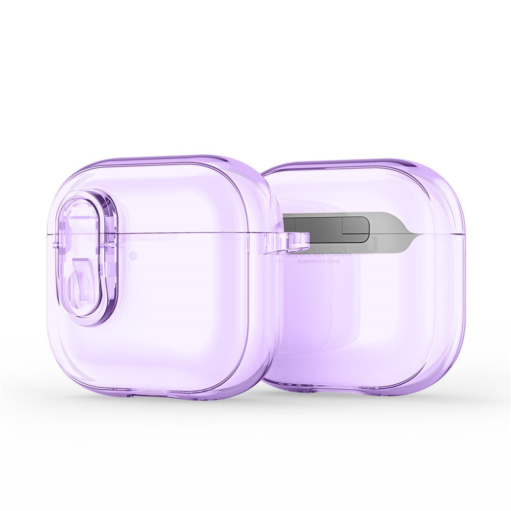 DUX DUCIS Compatible With  AirPods 5 / 4 Earphone Case  PECL Series PC+TPU Bluetooth-compatible Earphone Cover with Hook - Purple