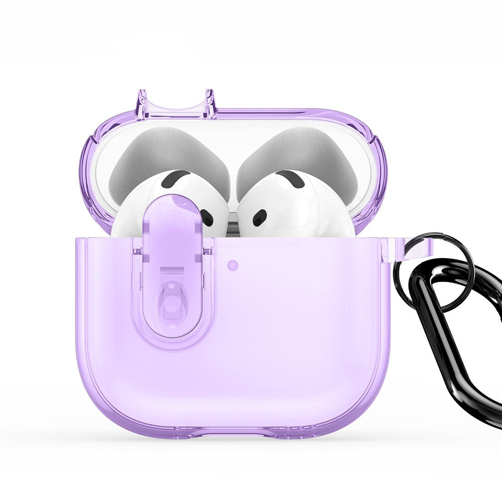 DUX DUCIS Compatible With  AirPods 5 / 4 Earphone Case  PECL Series PC+TPU Bluetooth-compatible Earphone Cover with Hook - Purple